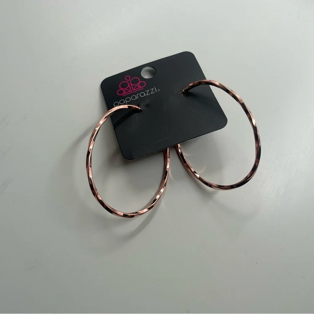 Paparazzi Copper Hoop Earring - Picture 5 of 6